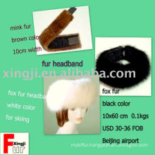 leather product- fur headband